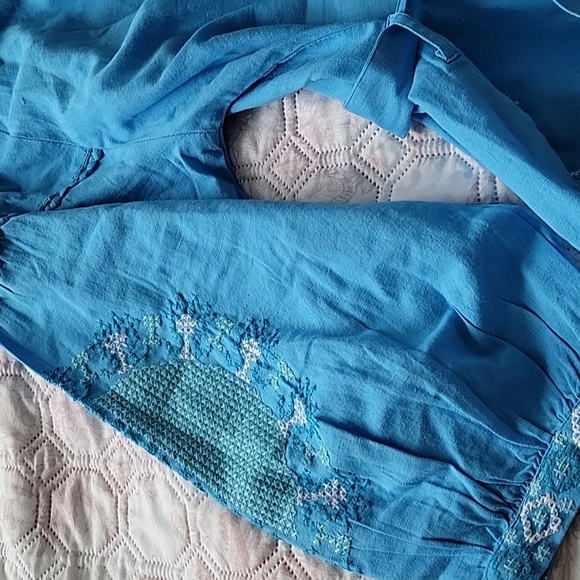 Blue Embroidered Tunic Dress - Picture 5 of 11